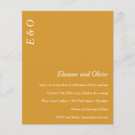 Minimal gelbes Elegantes Hochzeitsempfang