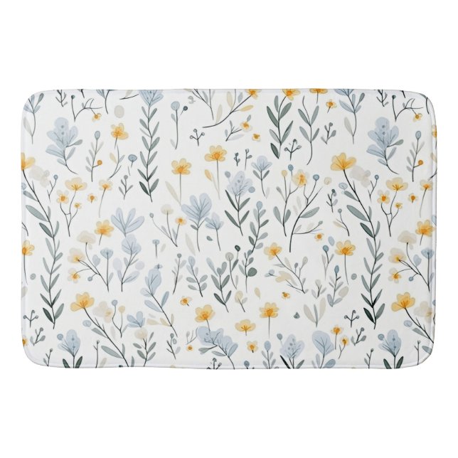 Minimal Gentle Colorful Garden Wildblumen Kinderzi Badematte (Vorderseite)