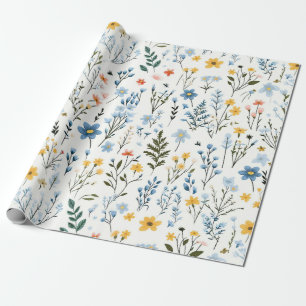 Minimal Gentle Colorful Garden Wildblumen Kinderzi Geschenkpapier