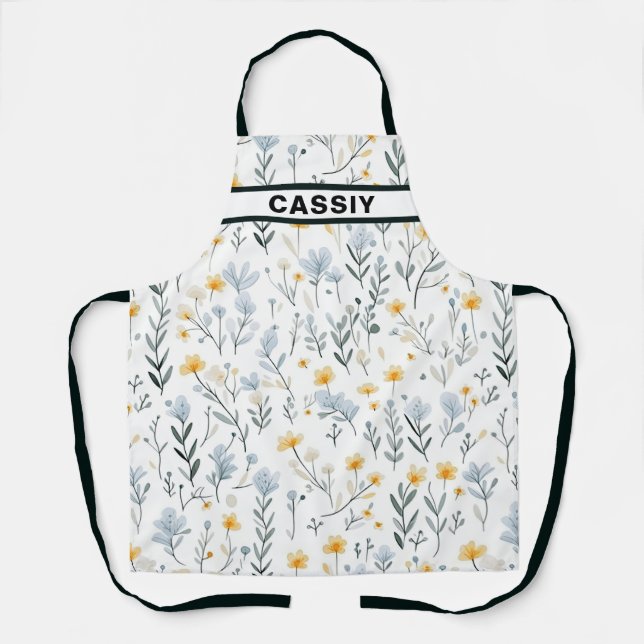 Minimal Gentle Colorful Garden Wildblumen Kinderzi Schürze (Vorderseite)