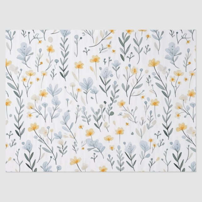 Minimal Gentle Colorful Garden Wildblumen Kinderzi Seidenpapier (Vorderseite)