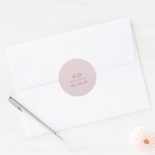 Minimal geometrisch rosa Moderne Hochzeit Runder Aufkleber