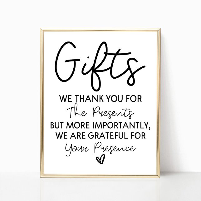 Minimal Geschenktisch für Hochzeitsszenario-Brautp Poster (Von Creator hochgeladen)