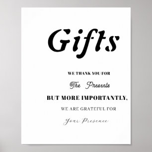 Minimal Geschenktisch für Hochzeitsszenario-Brautp Poster