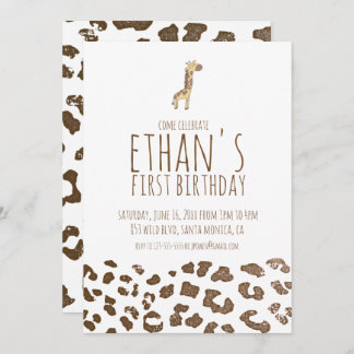 Minimal Giraffe Thema Geburtstag Einladung