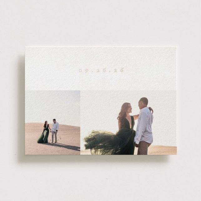 Minimal Glimmer Wedding Save the Date Folieneinladung (Von Creator hochgeladen)