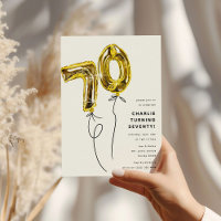 Minimal Gold 70 Ballon 70. Geburtstagsparty