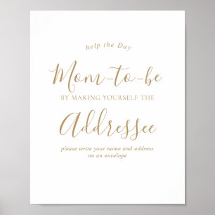 Minimal Gold Baby Shower Umschlag Schild