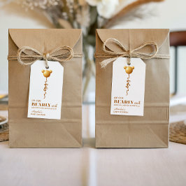 Minimal Gold Bär Ballon Kaum Warten Tag Geschenkanhänger