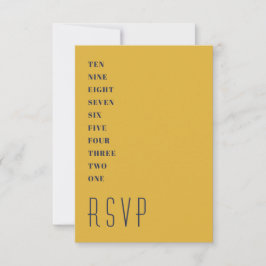 Minimal Gold Blue New Year's RSVP Card Einladung