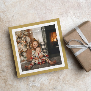 Minimal Gold Bold Square Border 1 Foto Weihnachten