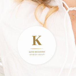 Minimal Gold Elegant Anspruchsvolles Luxe Monogram Namensschild
