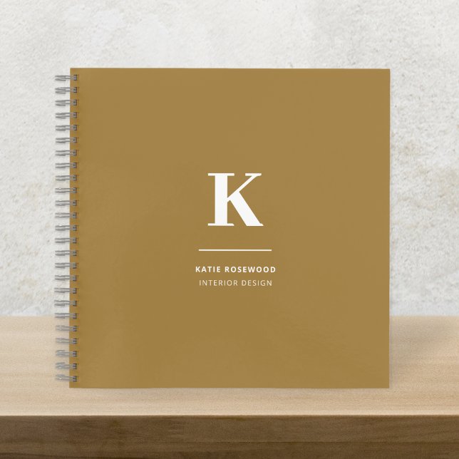 Minimal Gold Elegant Anspruchsvolles Luxe Monogram Notizbuch (Von Creator hochgeladen)