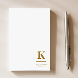 Minimal Gold Elegant Anspruchsvolles Luxe Monogram Post-it Klebezettel