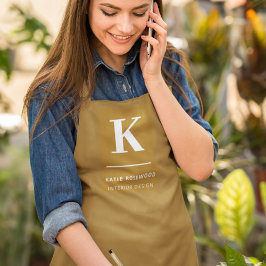 Minimal Gold Elegant Anspruchsvolles Luxe Monogram Schürze