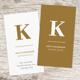 Minimal Gold Elegant Anspruchsvolles Luxe Monogram Visitenkarte