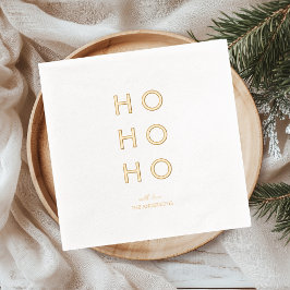 Minimal Gold Foil “HO HO HO” Christmas  Servietten Mit Folie