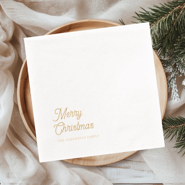 Minimal Gold Foil “Merry Christmas”  Servietten Mit Folie (Von Creator hochgeladen)