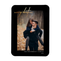 Minimal Gold Frohe Weihnachtskarte Schwarz