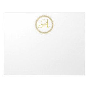 *~* Minimal Gold Glitzer Monogram Initial Girly Notizblock