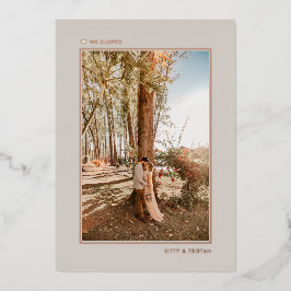 Minimal Gold Just Married Elopement Ankündigung