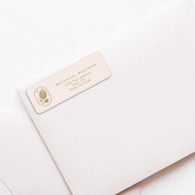 Minimal Gold Leaf Botanische Soft Pink-Adresse (Minimal Gold Leaf Botanical Soft Pink Address Label)