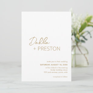 Minimal Gold Moderne Hochzeit Einladung