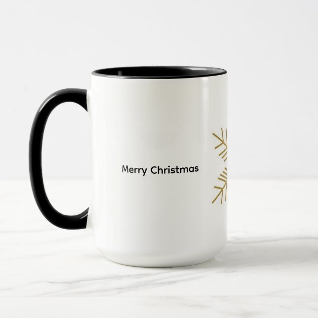 “Minimal Gold Snowflake Christmas Mug | Eleg 15 oz Tasse (Links)