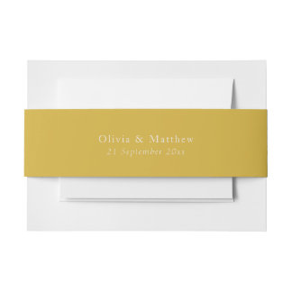 Minimal Gold Text Classic Wedding Envelope Einladungsbanderole