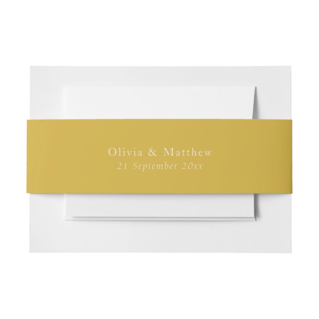 Minimal Gold Text Classic Wedding Envelope Einladungsbanderole (Vorderseite Beispiel)