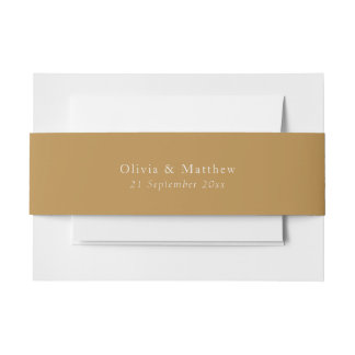 Minimal Gold Text Classic Wedding Envelope Einladungsbanderole