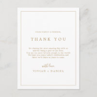 Minimal Gold Typografie Vielen Dank Empfang Card