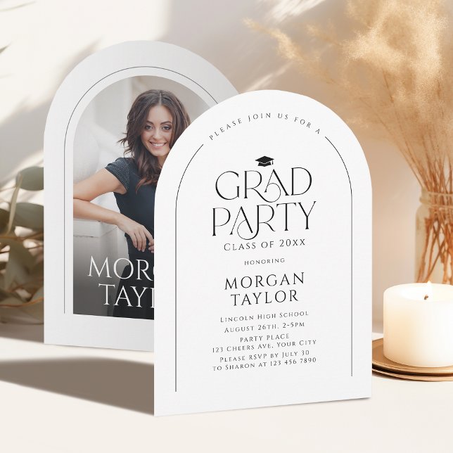 Minimal Graceful Elegance Abschluss Einladung (Minimal Graceful Elegance Arch Graduation Invitation)