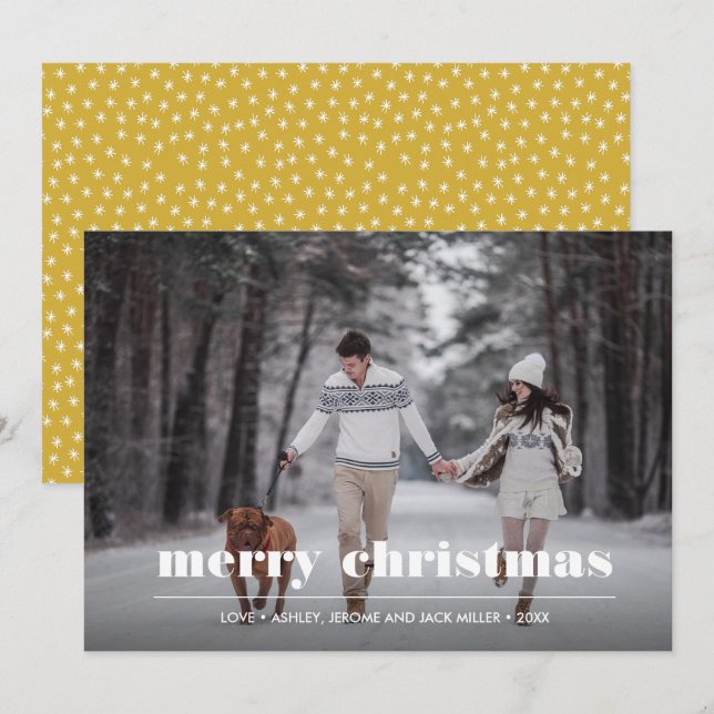 Minimal grafisch | Gelbes Weihnachtsgebäck Karte (Vorne/Hinten)