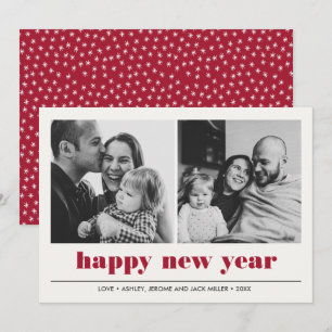 Minimal grafisch Happy new year Collage 2 Foto Karte