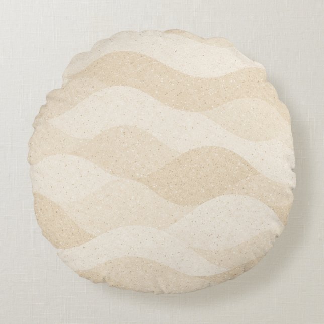 Minimal Grain Texture ,Soft, Neutral pattern Rundes Kissen (Vorderseite)