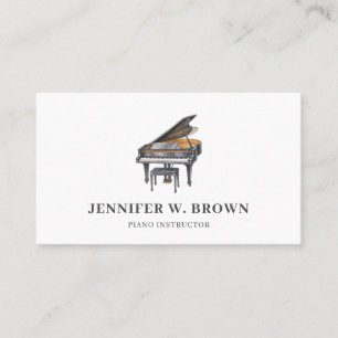 Minimal Grand Piano Privatpiano-Lehrer Unterricht Visitenkarte