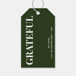 Minimal GRATEFUL Green Gift Tags Geschenkanhänger