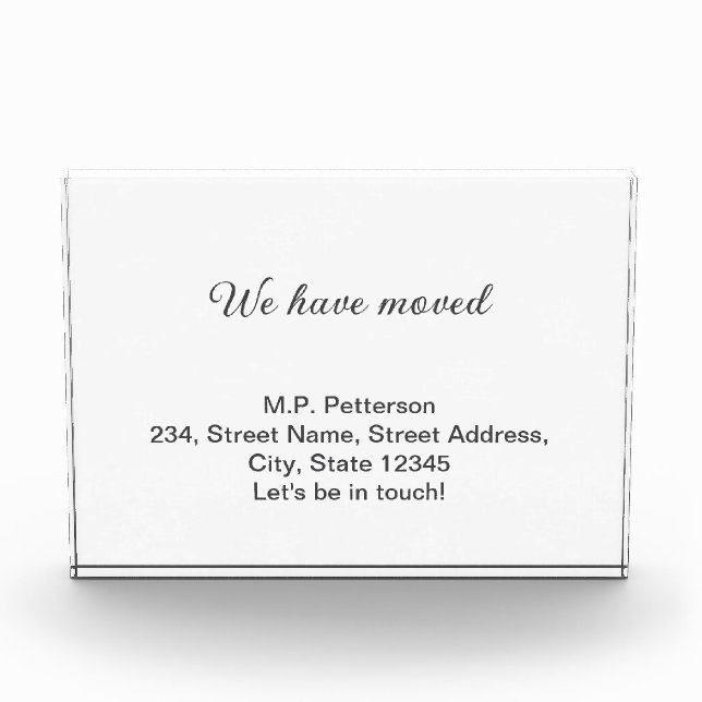 Minimal grau haben wir hinzugefügt Namen Adresse T Fotoblock (Vorderseite)