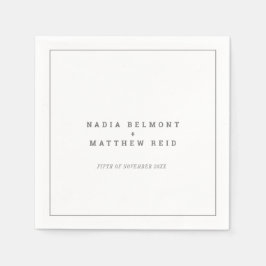 Minimal grau weißer Text Hochzeit Serviette