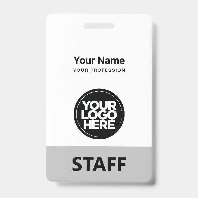 Minimal Graue Firmenlogos für Mitarbeiter Ausweis (Vorderseite)