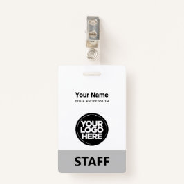 Minimal Graue Firmenlogos für Mitarbeiter Ausweis