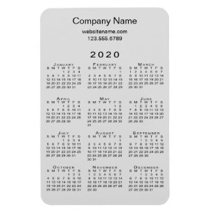 Minimal Gray Black 2020 Kalender Firmenname Info Magnet