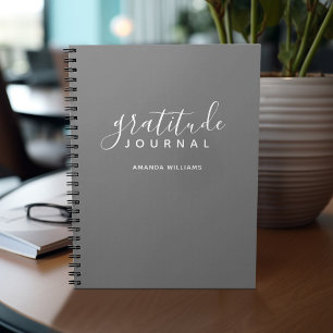 Minimal Gray Dankbarkeit Journal - Kalligraphie Notizblock