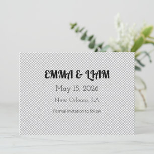 Minimal Gray Polka Dot Muster Save The Date