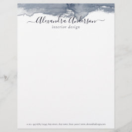 Minimal Gray Watercolor Elegantes Skript Briefbogen