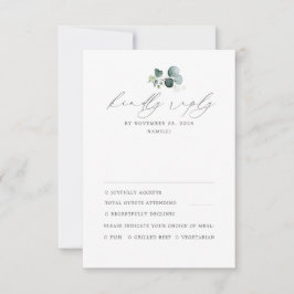 Minimal Greenerity Wedding RSVP Karte