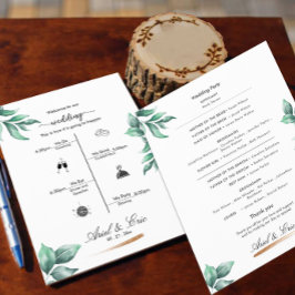 Minimal Greenery Classic Hochzeitsprogramm