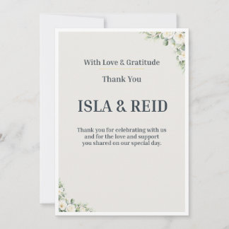 Minimal Greenery Wedding Thank You Card Einladung