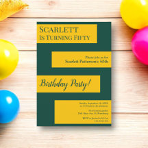 Minimal Grün und Gold Elegant Chic 50. Geburtstag